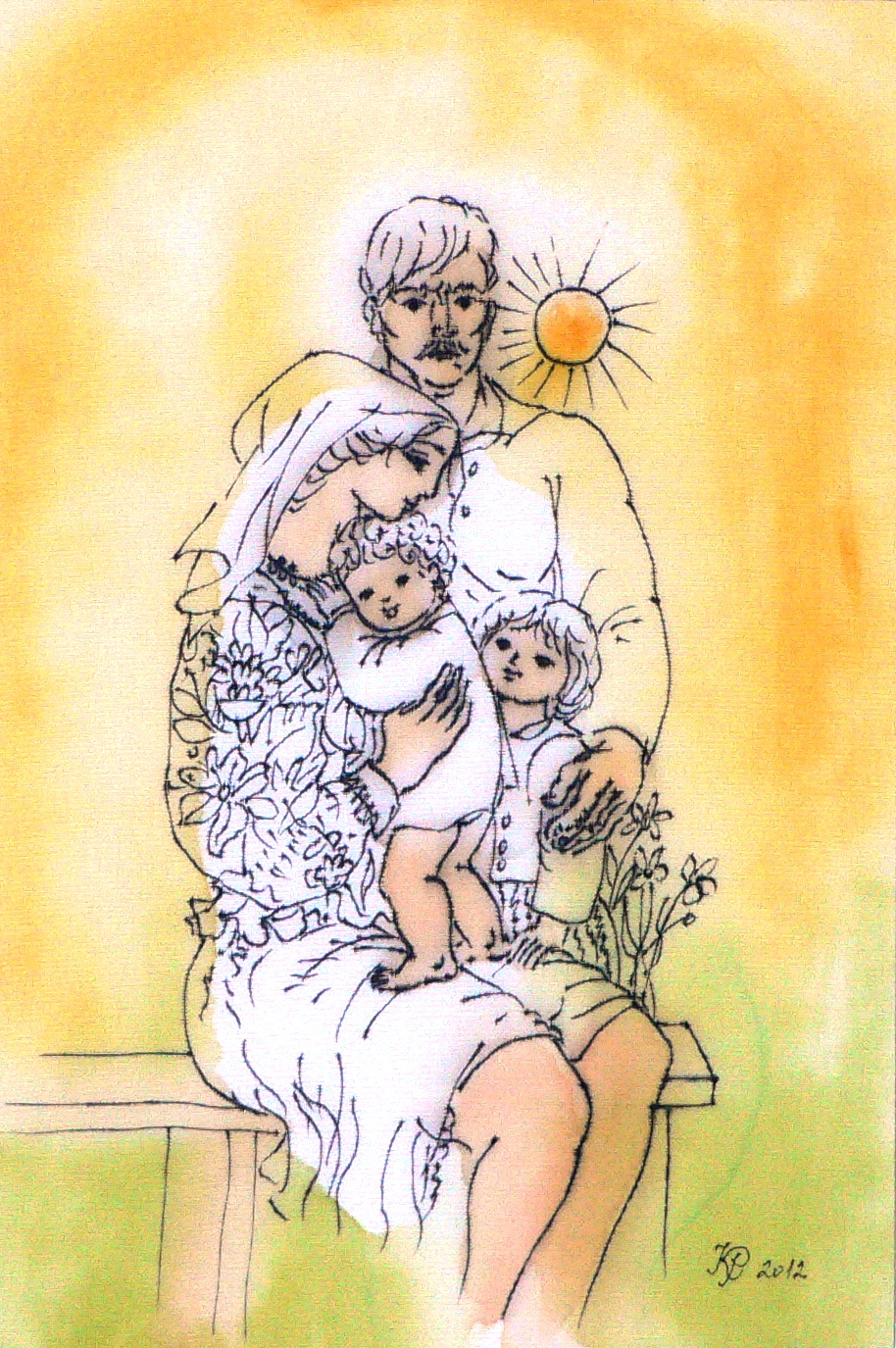 Reich Károly másolatok 6. Család 33x22 cm 0216