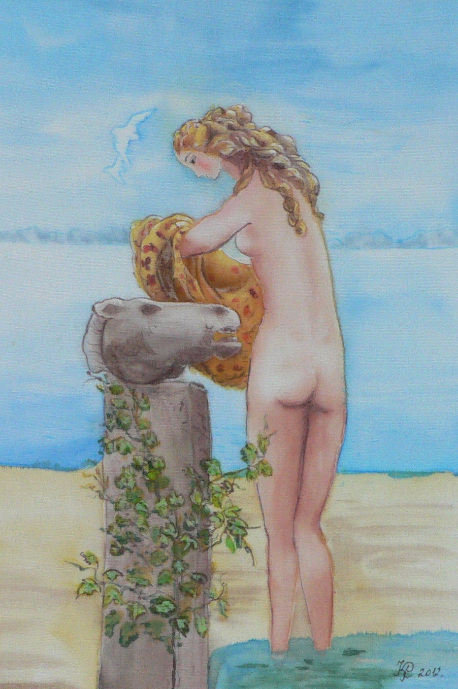 Reich Károly másolatok 7. Fürdőzés 33x22 cm 0217