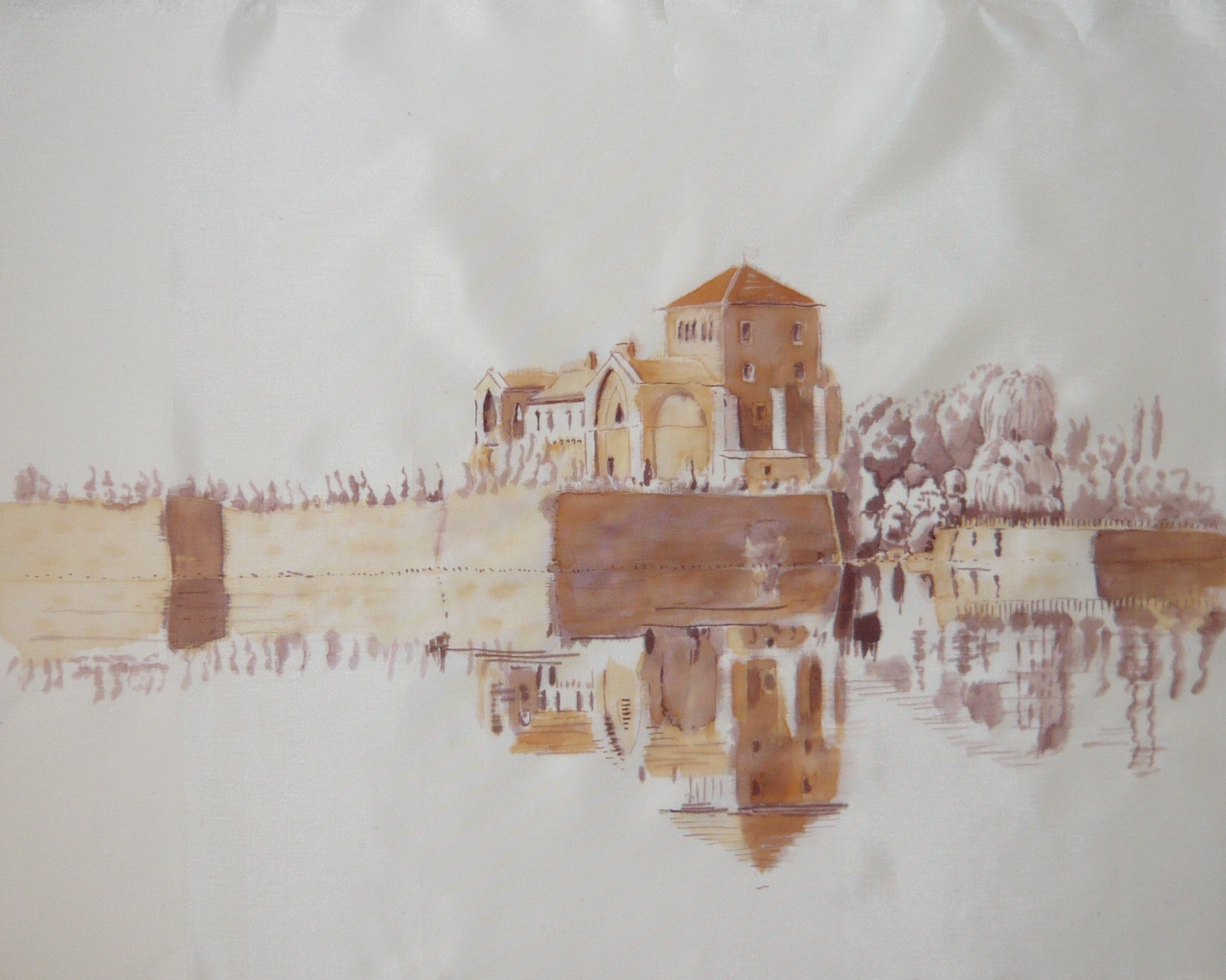 2. Tatai vár festése: A színek felvitele a várra.